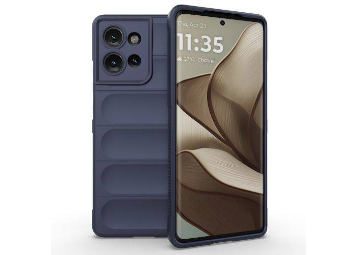 Motorola Edge 50 5G - Wave gummi cover - Mørkeblå