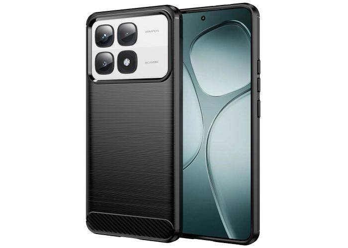 Xiaomi 14T Pro - Gummi cover - Børstet design - Sort