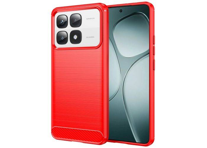 Xiaomi 14T Pro - Gummi cover - Børstet design - Rød