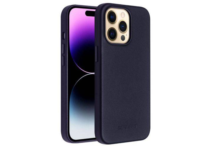 iPhone 14 Pro - Qialino Magsafe cover i ægte læder - Blå