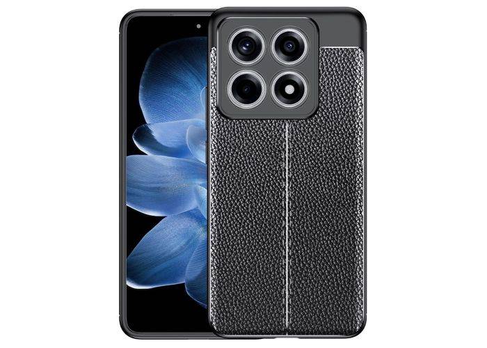 Xiaomi 14T Pro - Gummi cover - Læder look - Sort