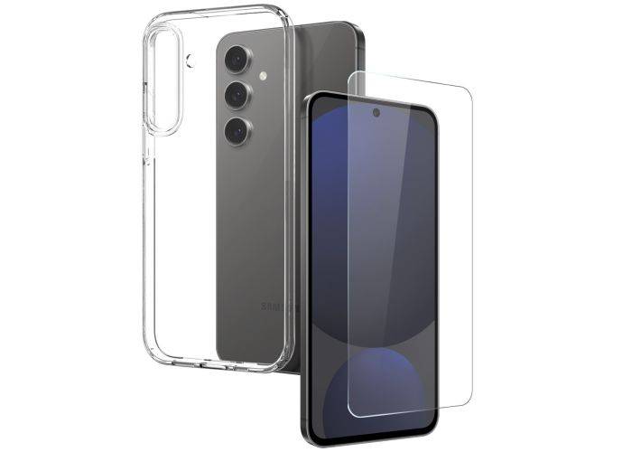 Samsung Galaxy S25 - NORTHJO gummi cover - inkl. hærdet beskyttelsesglas