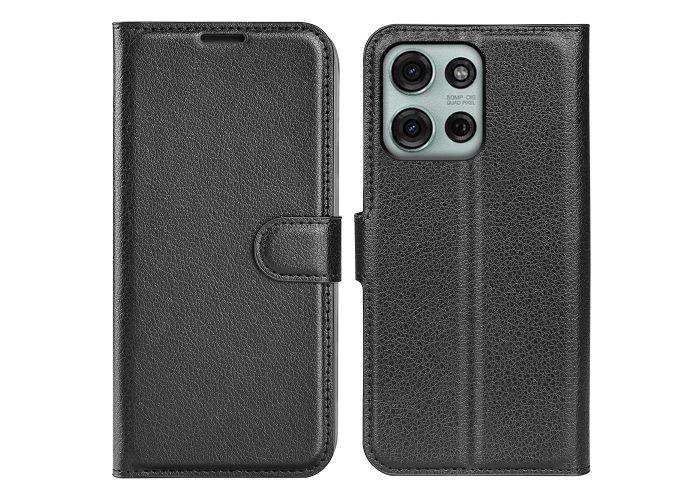 Motorola G75 - Læder cover / pung - Sort