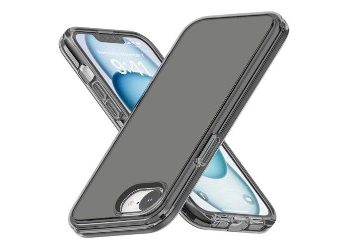 iPhone 17e / 16e - Slim shockproof hybrid cover - Transparent/grå