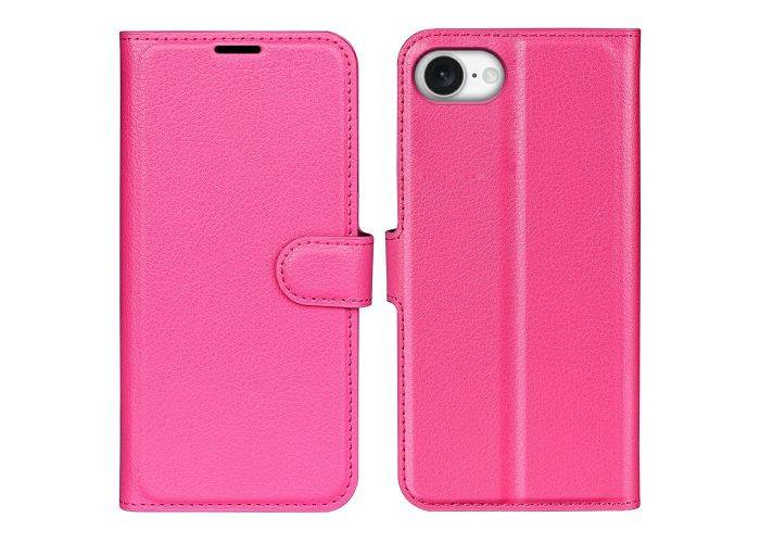 iPhone 17e / 16e - Læder cover / pung - Rosa