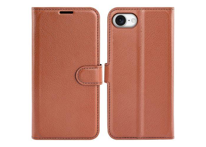 iPhone 16e - Læder cover / pung - Brun