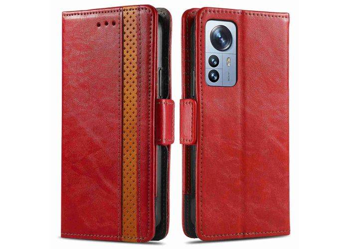 Xiaomi 12T 5G / 12T Pro 5G - Læder cover / pung med RFID - Rød