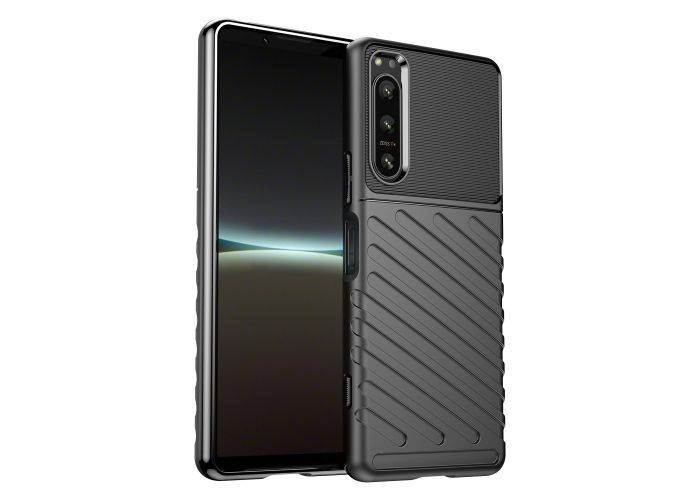 Sony Xperia 5 IV 5G - Thunder Series gummi cover - Sort