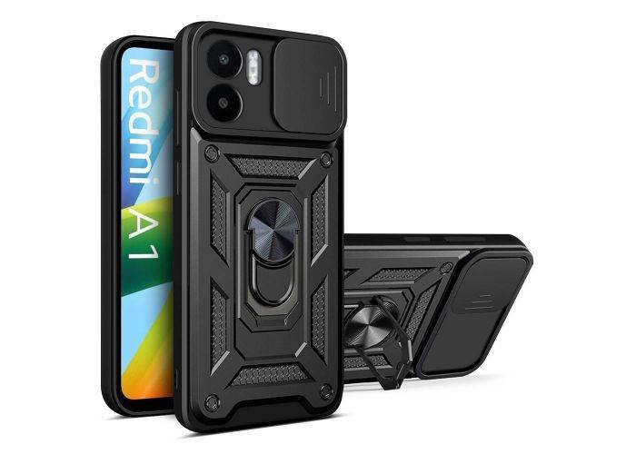 Xiaomi Redmi A1 4G - Magnetisk Hybrid cover med Kickstand - Sort