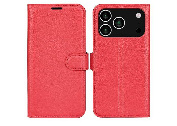 iPhone 17 Pro - Læder cover / pung - Rød