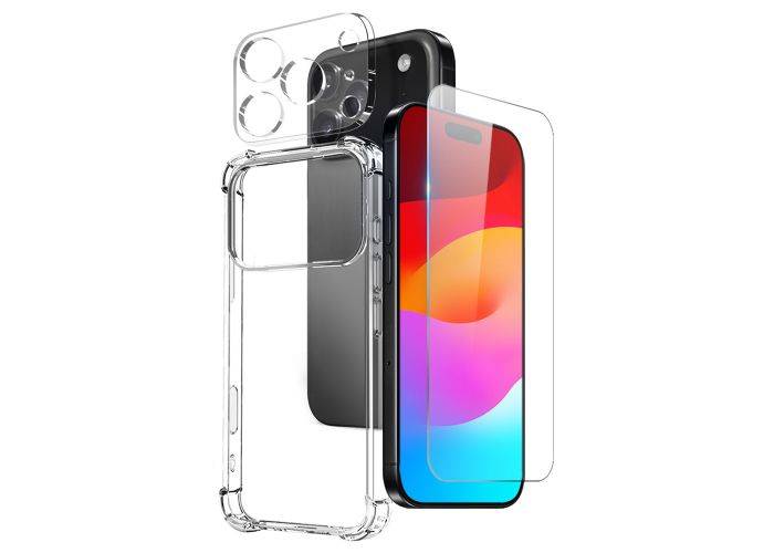 iPhone 17 Pro Max - NORTHJO gummi cover - Inkl beskyttelsesglas til skærm og kamera