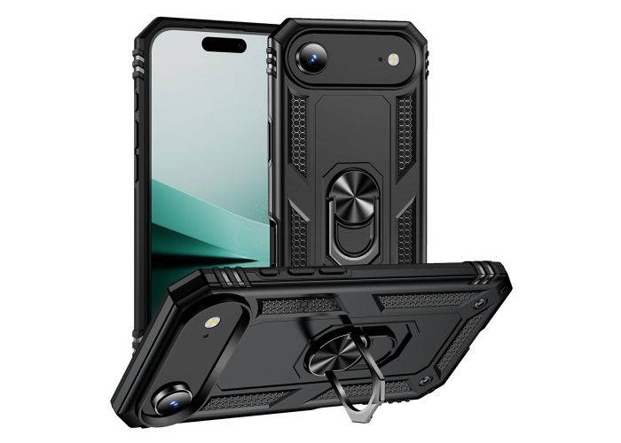 iPhone 17 Air - Armor Hybrid cover med kickstand - Sort