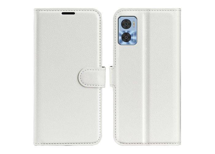 Motorola Moto E22 4G - Læder cover / pung - Hvid