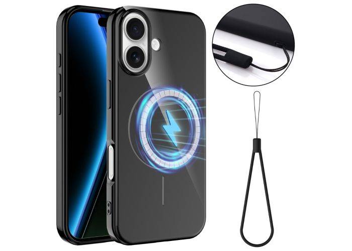 iPhone 17 - Magnetisk gummi cover - Magsafe kompatibel - Sort