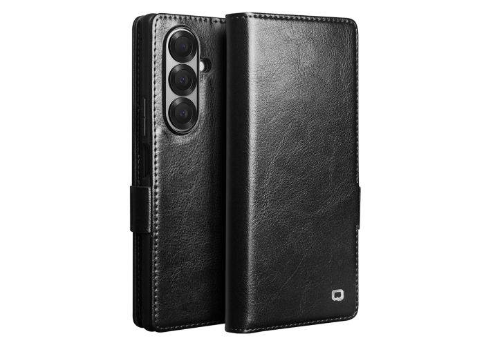 Samsung Galaxy Z Fold7 - QIALINO Classic ægte læder cover - Sort