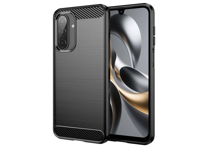 Samsung Galaxy A17 5G - Gummi cover i børstet design - Sort