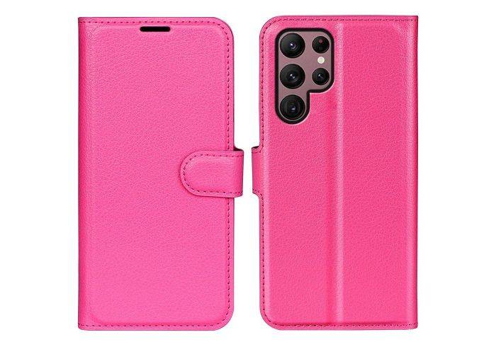 Samsung Galaxy S23 Ultra 5G - Læder cover / pung - Rosa