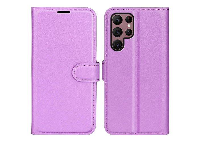 Samsung Galaxy S23 Ultra 5G - Læder cover / pung - Lilla