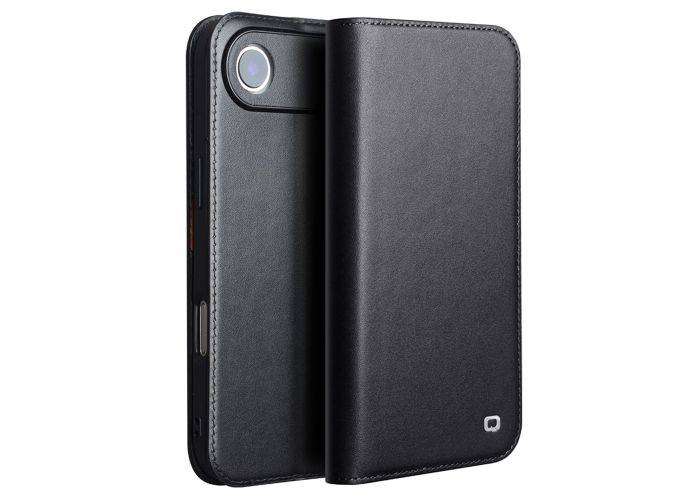 iPhone 17 Air - QIALINO ægte læder cover / pung - Sort