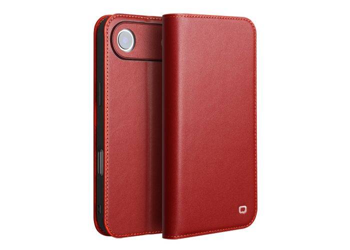 iPhone 17 Air - QIALINO ægte læder cover / pung - Vinrød