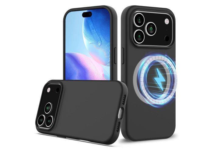 iPhone 17 Pro Max - Magnetisk silikone cover - Magsafe kompatibel - Sort