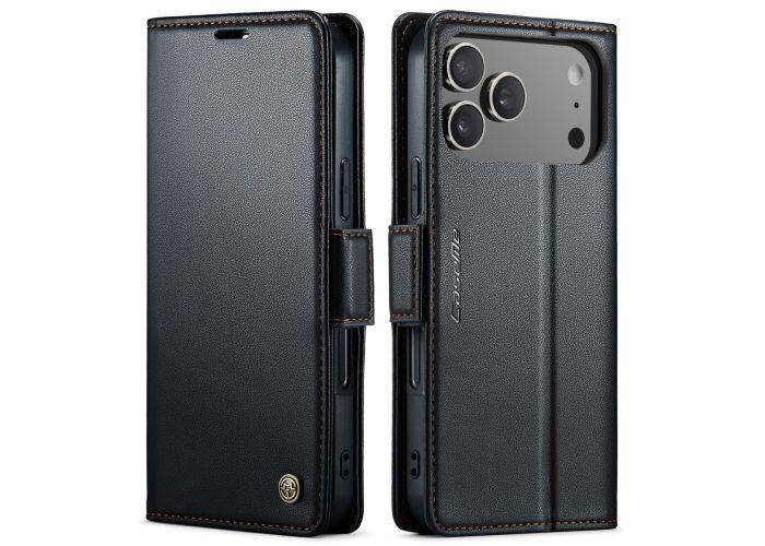 iPhone 17 Pro Max - CASEME RFID læder cover / pung - Sort