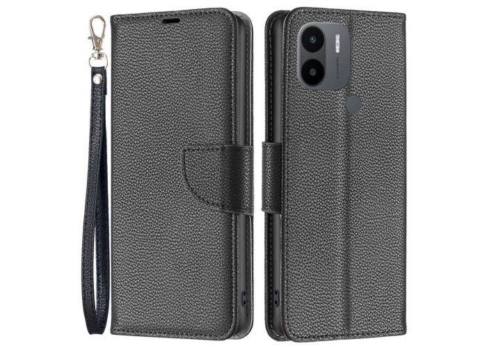 Xiaomi Redmi A1 4G / A1+ 4G - Læder cover / pung - aftagelig strop - Sort