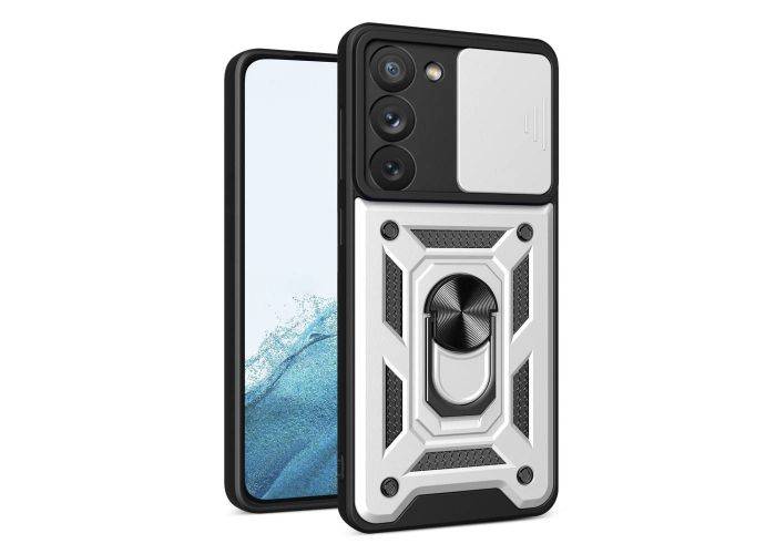 Samsung Galaxy S23 5G - Håndværker shockproof cover m/ Kickstand - Sølv