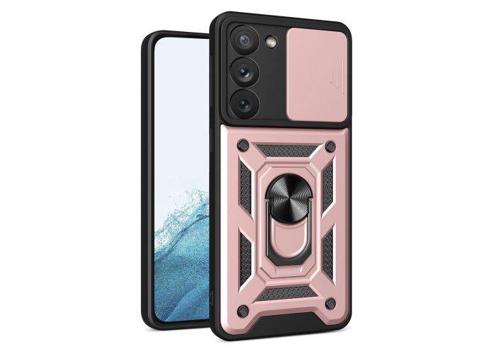 Samsung Galaxy S23 5G - Håndværker shockproof cover m/ Kickstand - Rosa guld