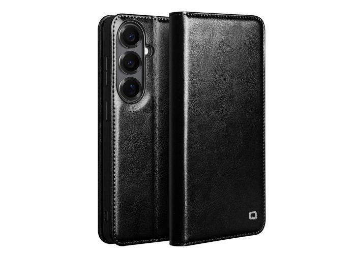 Samsung Galaxy S26 - QIALINO "Classic" ægte læder cover / pung - Sort