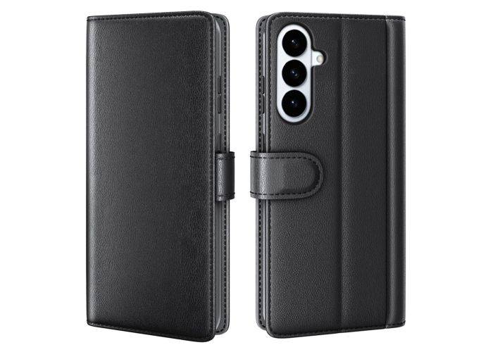 Samsung Galaxy S26 Plus - Ægte læder cover / pung - Sort