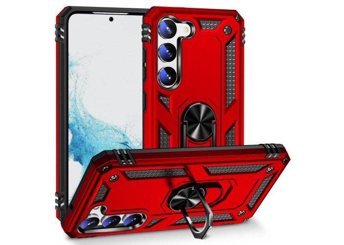 Samsung Galaxy S23 5G - Military Grade Hybrid cover m/ Kickstand - Rød