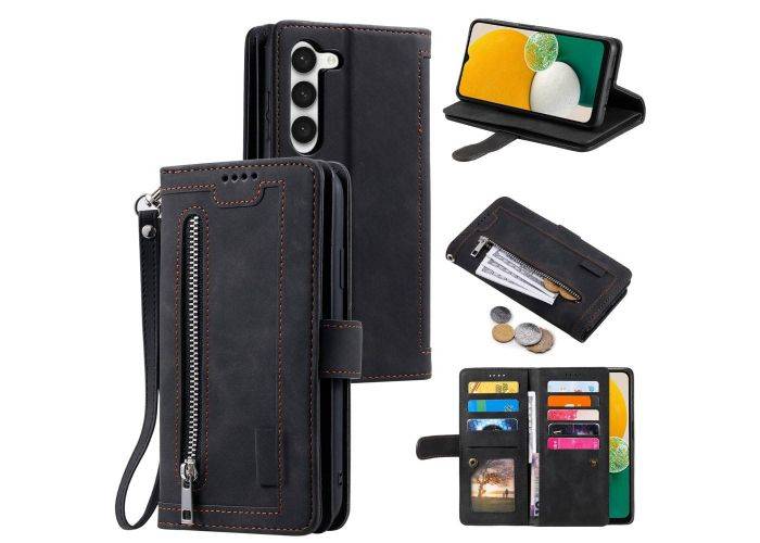 Samsung Galaxy S23 Plus 5G - Læder cover / pung - Multi kortholdere - Sort