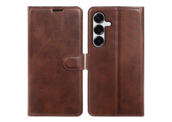 Samsung Galaxy S25 Plus - Vintage læder cover / pung - Brun