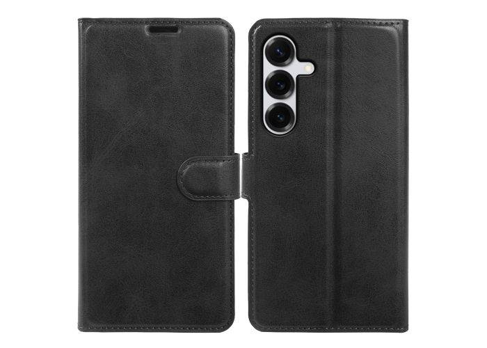 Samsung Galaxy S25 Plus - Vintage læder cover / pung - Sort