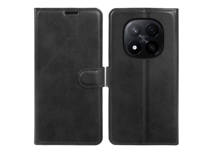 Xiaomi Redmi Note 14 Pro 5G / Poco X7 5G - Vintage læder cover / pung - Sort