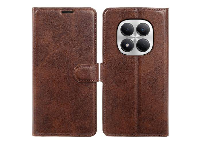 Xiaomi Redmi Note 15 5G / 15 4G - Vintage læder cover / pung - Mørk brun