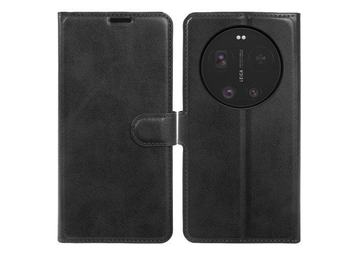 Xiaomi 17 Ultra - Vintage læder cover / pung - Sort