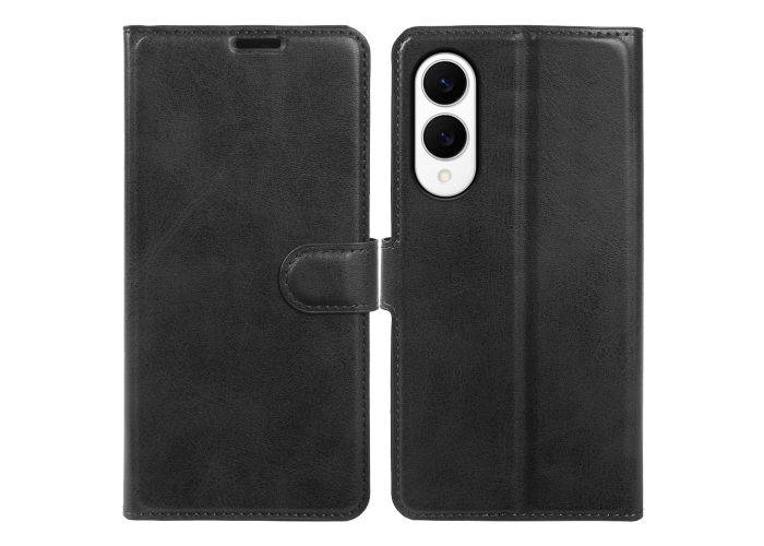Samsung Galaxy S25 Edge - Vintage læder cover / pung - Sort