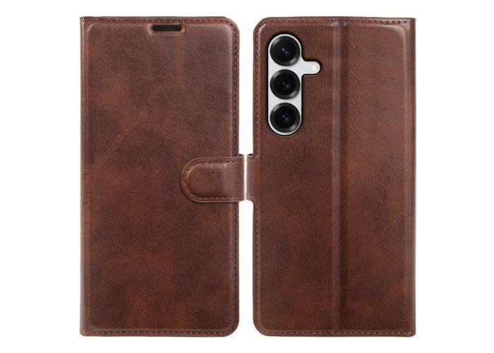 Samsung Galaxy S25 5G - Vintage læder cover / pung - Mørk brun