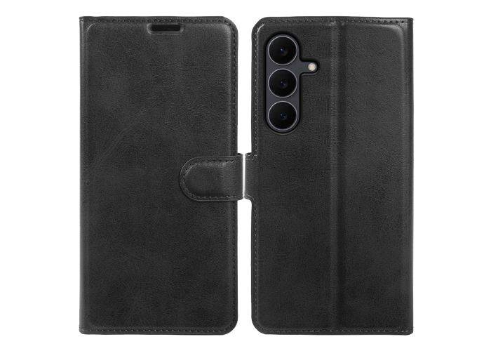 Samsung Galaxy S25 FE - Vintage læder cover / pung - Sort