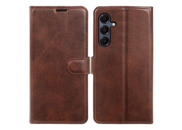 Samsung Galaxy A16 4G / A16 5G - Vintage læder cover / pung - Mørk brun