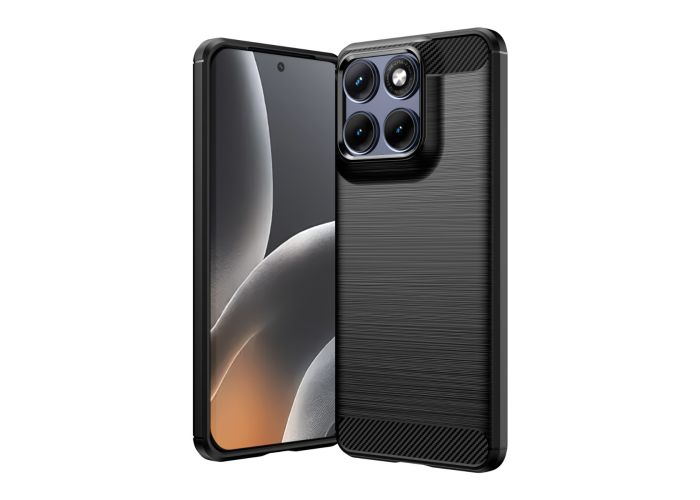 Motorola Edge 70 Fusion - Gummi cover i børstet design - Sort