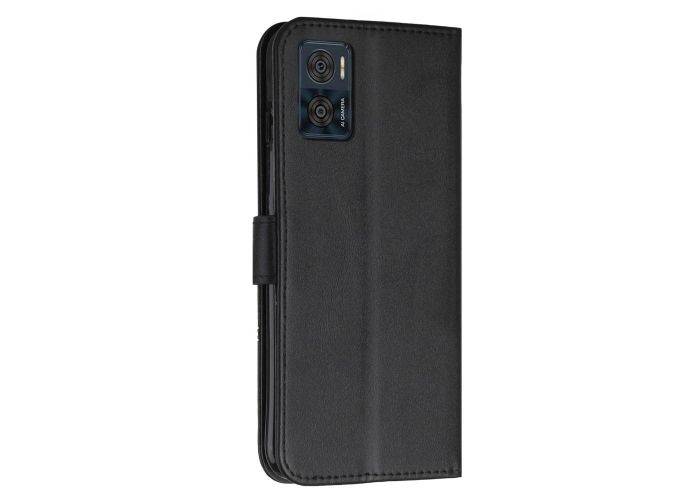 Motorola E22 4G / E22i 4G - Læder cover / pung - Sort