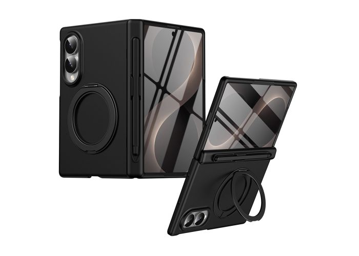 Samsung Galaxy Z Fold8 -  Shockproof cover med hærdet glas og roterbar kickstand - Sort