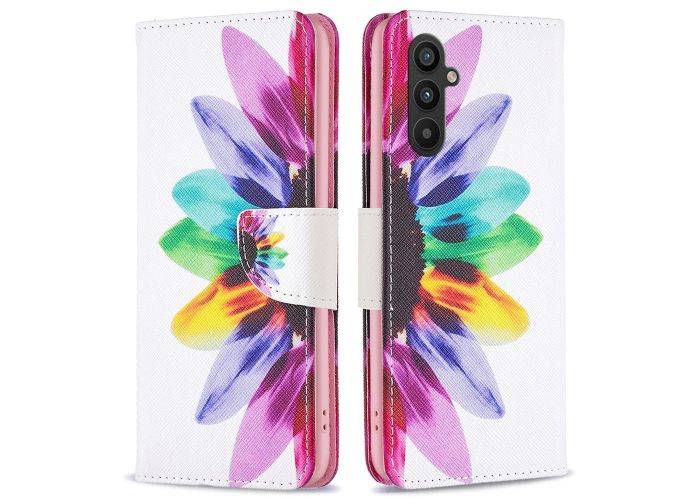 Samsung Galaxy A34 5G - Læder cover / pung - Printet design - Mælkebøtte