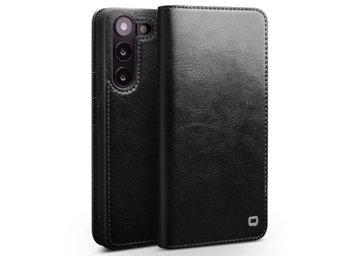Samsung Galaxy S23 Plus 5G - QIALINO "Classic" ægte læder cover / pung - Sort