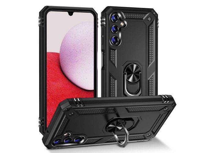 Samsung Galaxy A14 5G - Military Hybrid cover med Kickstand - Sort