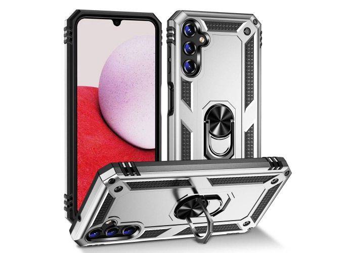 Samsung Galaxy A14 5G - Military Hybrid cover med Kickstand - Sølv
