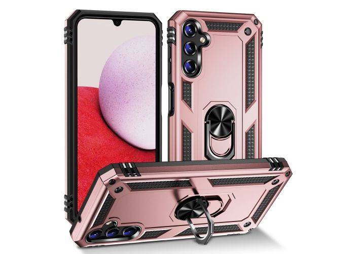 Samsung Galaxy A14 5G - Military Hybrid cover med Kickstand - Rosa guld